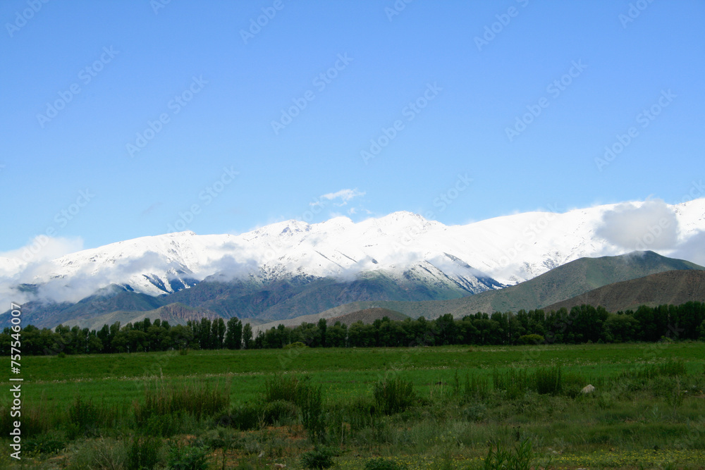 Tian Shan Mountains at Issyk-Kul, Cholpon Ata, Kyrgyzstan Tian Shan Mountains at Issyk-Kul, Cholpon Ata, Kyrgyzstan
