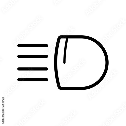 high beam, car lights - vector icon