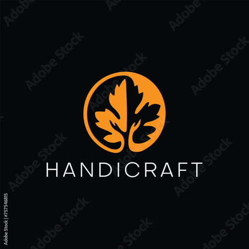 handicraft decoration store logo design vector