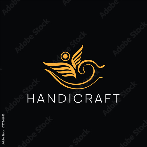 handicraft decoration store logo design vector