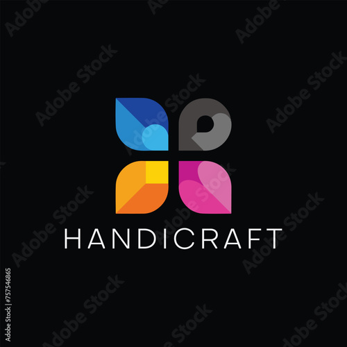 handicraft decoration store logo design vector