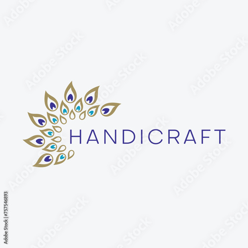 handicraft decoration store logo design vector
