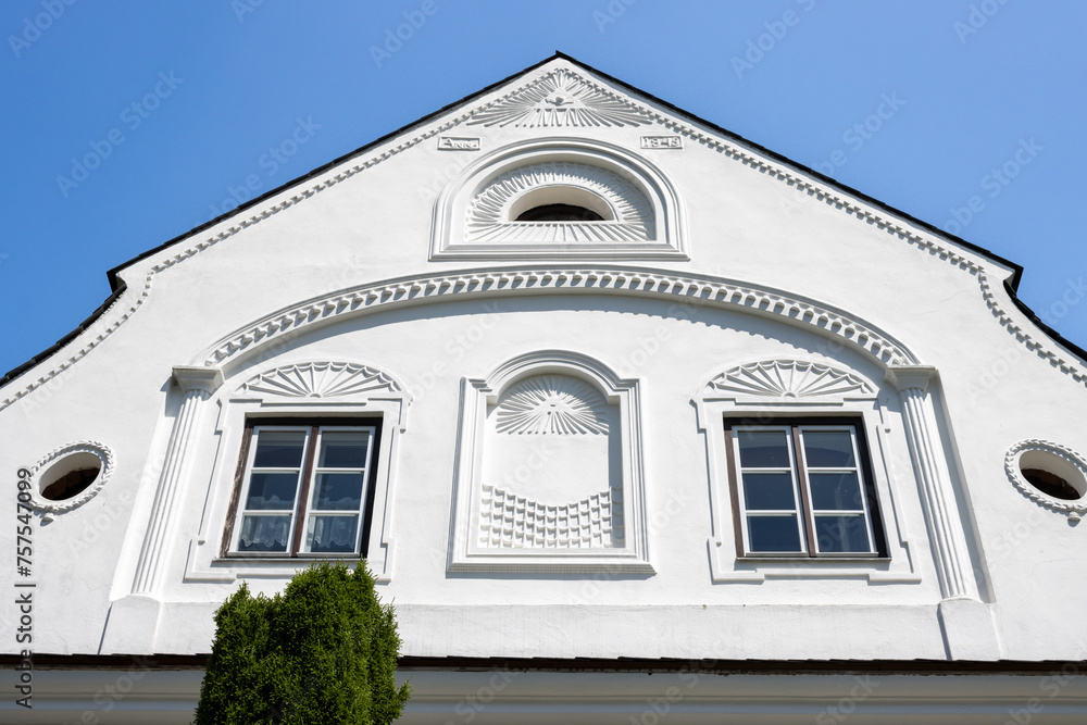 White historical house, Dlouhomilov, Czechia White historical house, Dlouhomilov, Czechia