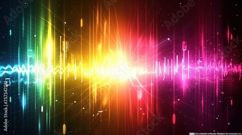 Colored sound wave background