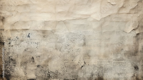 Aged paper texture with faded script and ink blots. Old newspaper textured background. Time-aged manuscript. Concept of overlay template, antiquity, old documents, and vintage aesthetic.