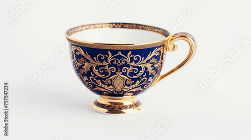fancy decorative cup on white background