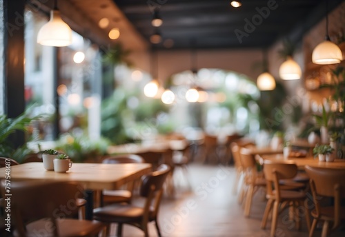 Blurred image of cozy caf    generatie AI
