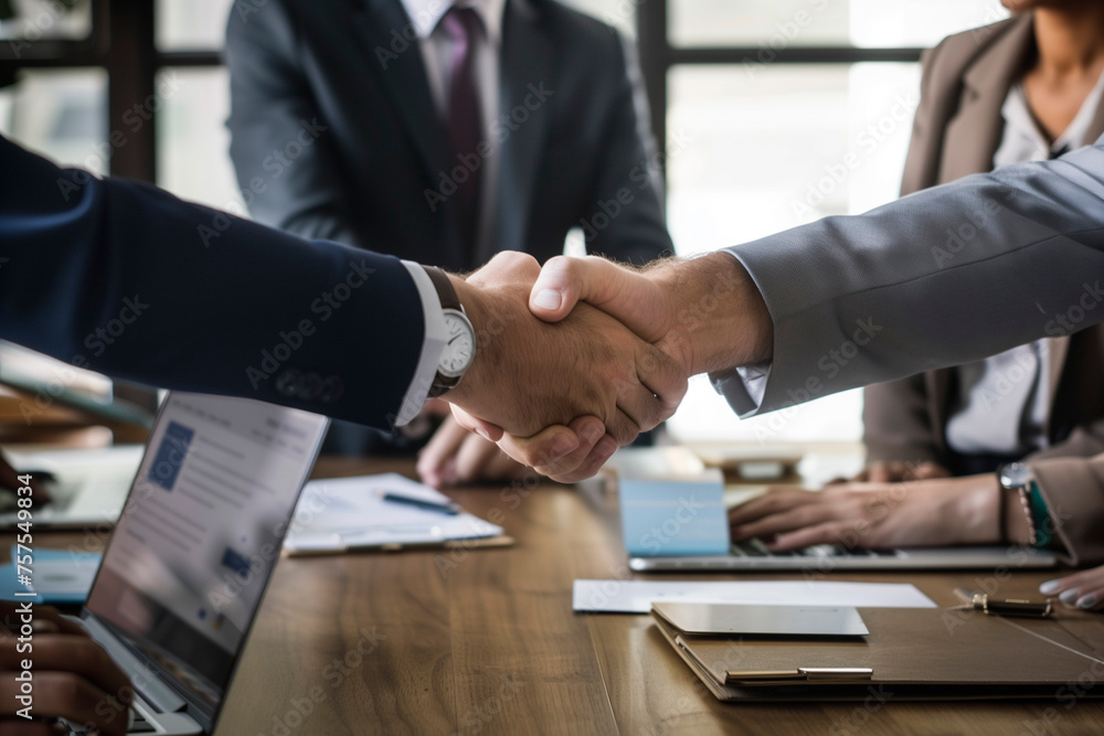 businessmen shaking hands in a conference room businessmen shaking hands in a conference room