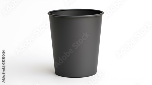 Anthracite Paper Bin on a white Background. Office Template with Copy Space