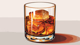 Scotch Whiskey - Retro Clip Art flat vector isolated