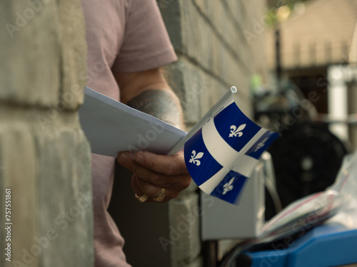 Small Quebec flag photo