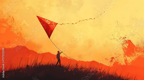 A person flying a kite, showing how to stay grounded in business photo