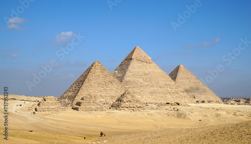 Giza Pyramid Complex. Giza Necropolis in Cairo Egypt.