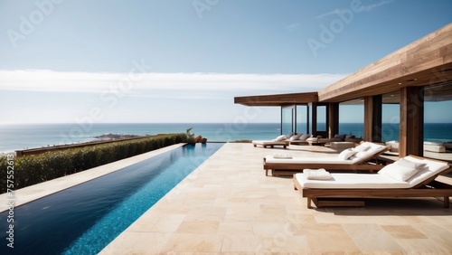 Luxurious beachfront residence featuring a private rooftop infinity pool with panoramic views of the Pacific Ocean in Malibu, California