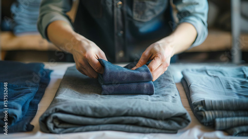 A person folding clothes, representing how to streamline tasks in business