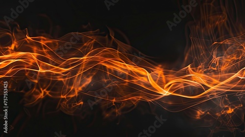 Black background with abstract flame - generative ai © Nia™