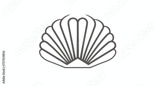 Shell vector icon logo illustration. Scallop shellf