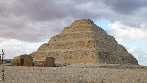 The Step Pyramid of King Djoser (Djeser or Zoser) in Saqqara, Egypt. photo