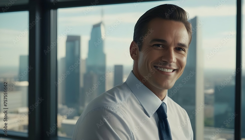 Success and Laughter: Businessman Engaged with Computer, Charts, and Presentation in a Vibrant Work Environment, Embracing Achievement with Joy and Professionalism Success and Laughter: Businessman Engaged with Computer, Charts, and Presentation in a Vibrant Work Environment, Embracing Achievement with Joy and Professionalism