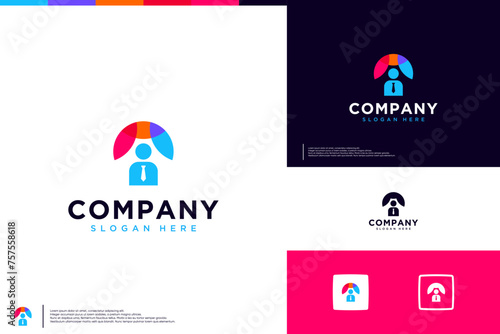 find job logo , recruitment , logo design template.
