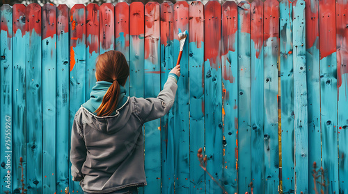 A person painting a fence, representing how to improve appearances in business photo