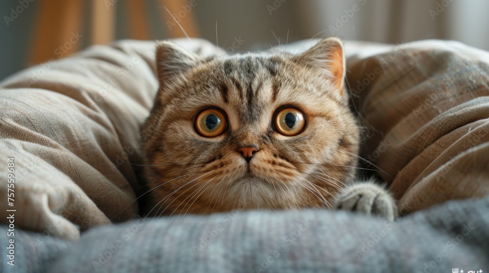 Cute shocked cat, surprised emotions. Scottish Fold Cute shocked cat, surprised emotions. Scottish Fold