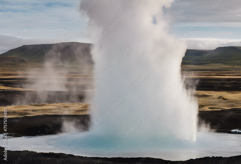 A view of a Geysir in Iceland