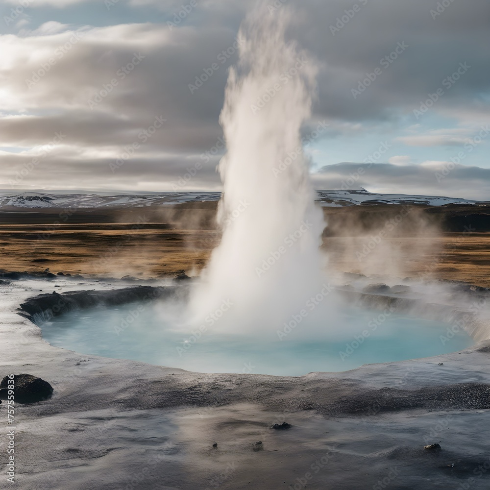 A view of a Geysir in Iceland