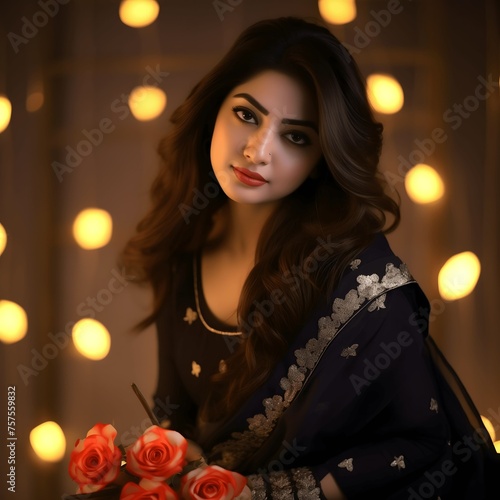 portrait of a woman in a Black dress