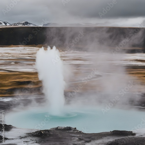 A view of a Geysir in Iceland