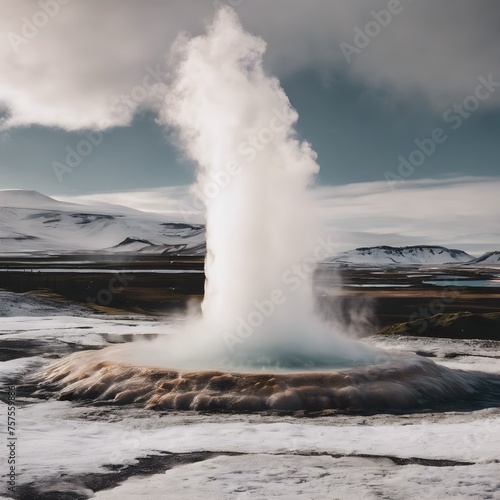 A view of a Geysir in Iceland