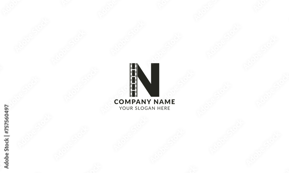 A minimalist latter N timeless logo symbolizing simplicity and elegance with clean lines and road proportions. A minimalist latter N timeless logo symbolizing simplicity and elegance with clean lines and road proportions.