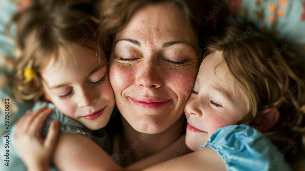 A tender embrace of Mother and , celebrating Mother's Day with a mother and child in the soft sunlight .Radiant moments A tender embrace of Mother and , celebrating Mother's Day with a mother and child in the soft sunlight .Radiant moments
