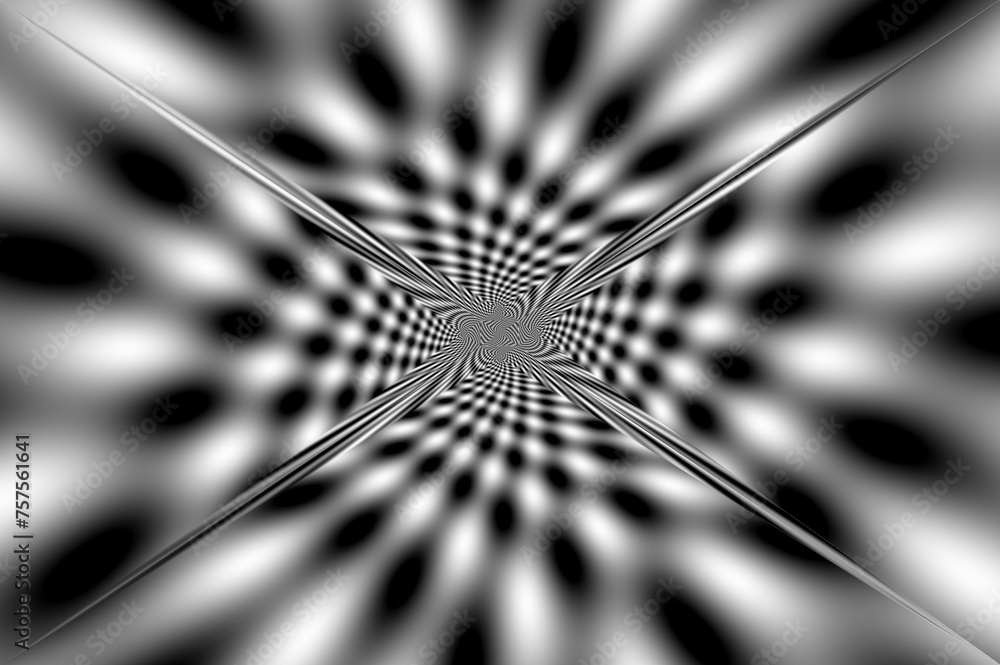Obraz premium Abstrakcyjne tło graficzne w biało - czarnej kolorystyce z efektem rozmycia oraz głębi