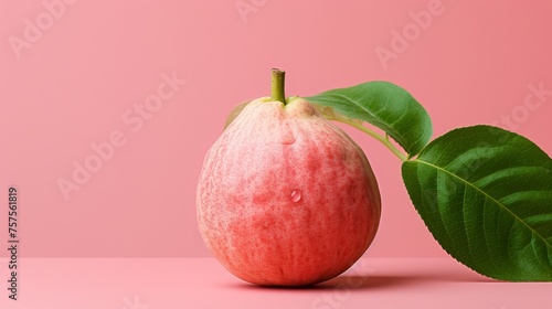 Guava Delight Fresh Guava Fruit on a Soft Pink Canvas