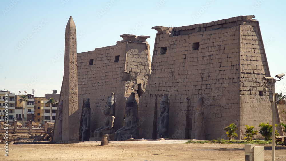 The Pylon of Ramses II at the Entrance of the Temple of Luxor, Egypt