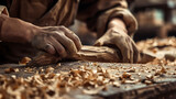 A person sculpting a piece of wood, depicting shaping and molding business ideas