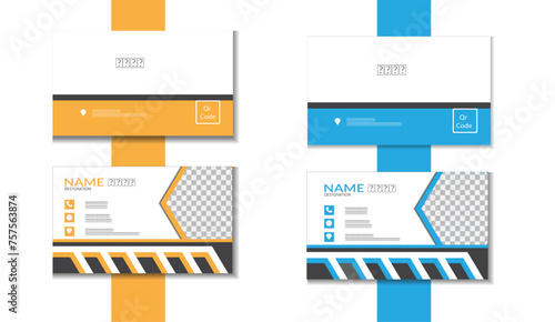 business card design template . double sided card. and double colors. 