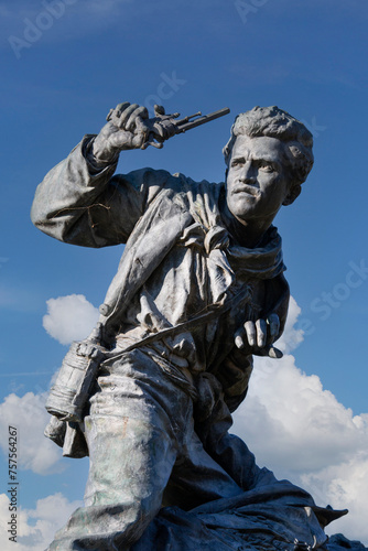 Enrico e Giovanni Cairoli monument, sculpture of italian patriot, located at Pincian Hill, Rome, Italy photo