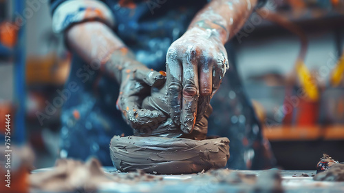 A person sculpting a piece of clay, symbolizing molding and shaping organizational culture in business processes