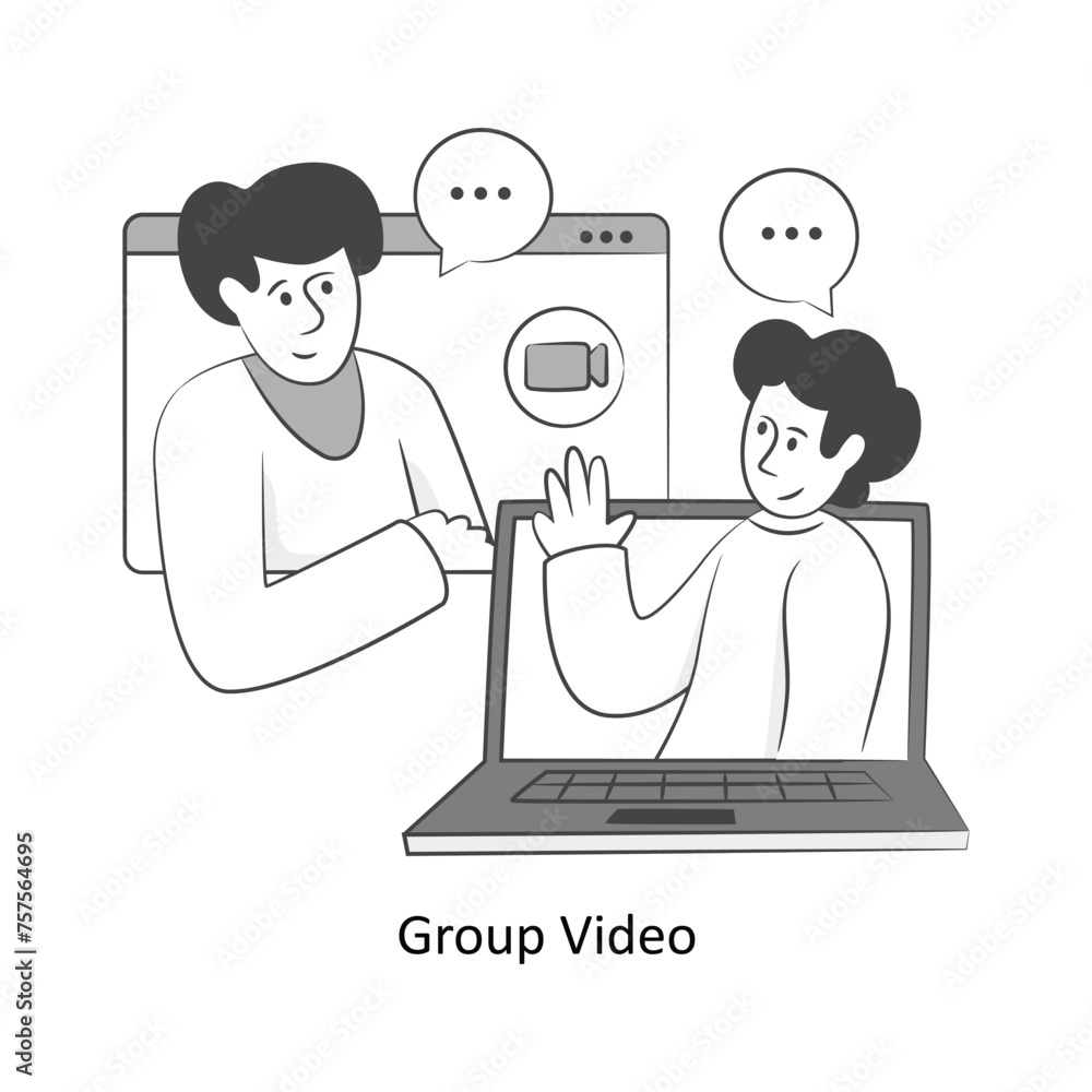 Group Video Flat Style Design Vector illustration. Stock illustration Group Video Flat Style Design Vector illustration. Stock illustration