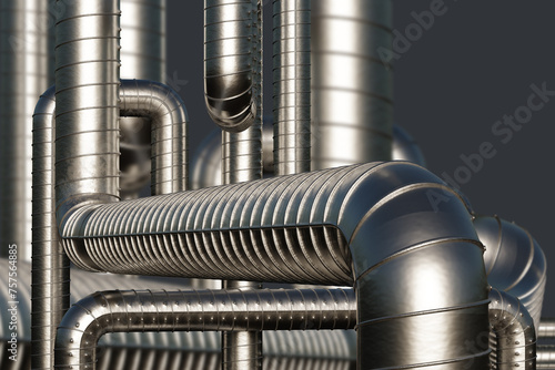 Backdrop with pipes. Herd t...