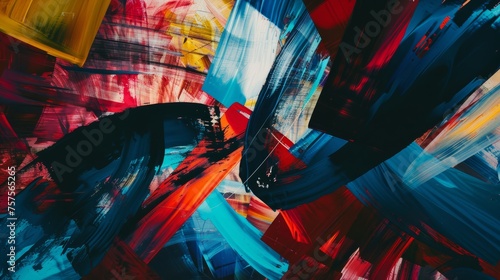 Bold Colorful Abstract Brushstroke Background