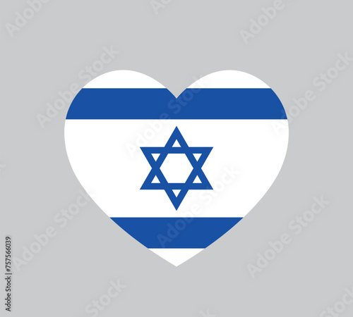 Yom Haatzmaut, love Israel symbol, heart flag icon, vector illustration