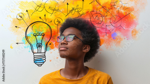 Black teen full of ideas