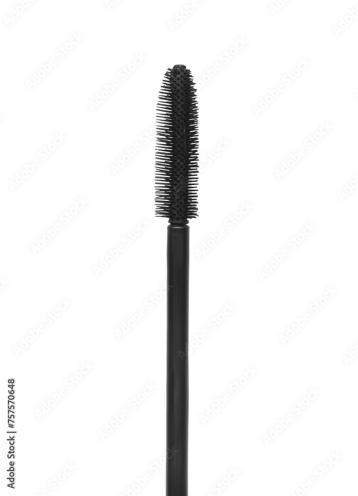 One mascara applicator isolated on white, top view. Makeup product One mascara applicator isolated on white, top view. Makeup product