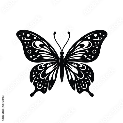 Silhouette of an Ornate Butterfly