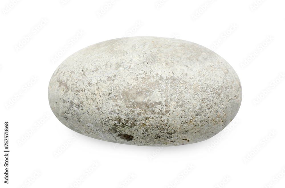One light stone isolated on white, top view One light stone isolated on white, top view