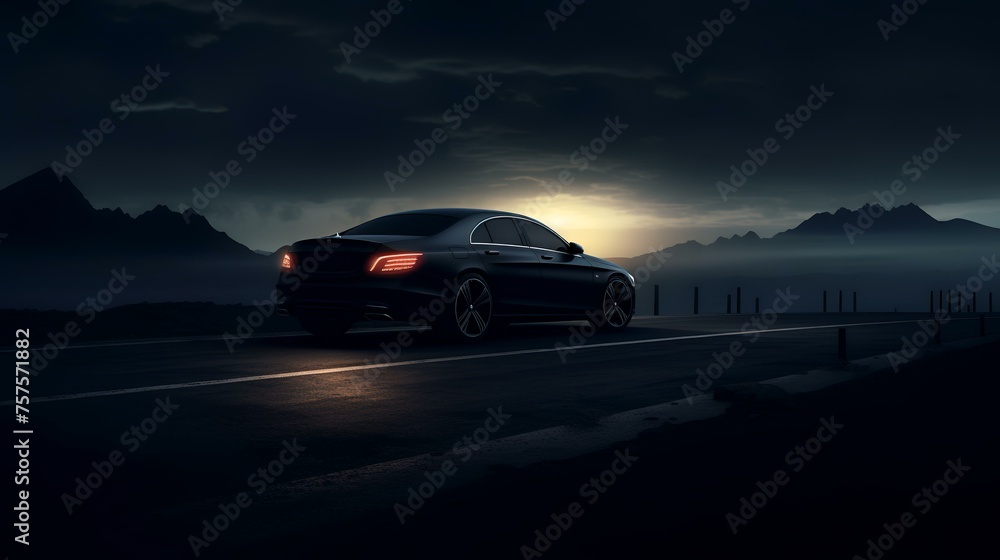 Dark Car Silhouette: 3D Illustration - 8K/4K Photorealistic