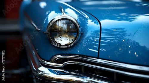 Cool Blue Car Close-Up View - 8K/4K Photorealistic